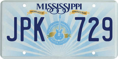 MS license plate JPK729