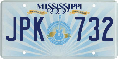 MS license plate JPK732