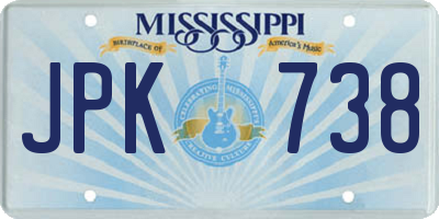 MS license plate JPK738