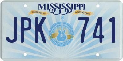 MS license plate JPK741