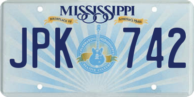MS license plate JPK742