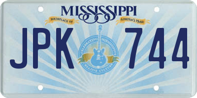 MS license plate JPK744