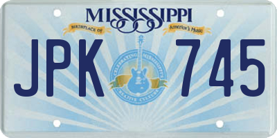 MS license plate JPK745
