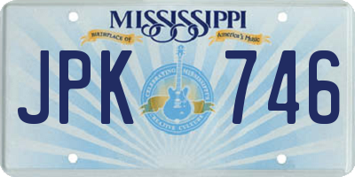 MS license plate JPK746