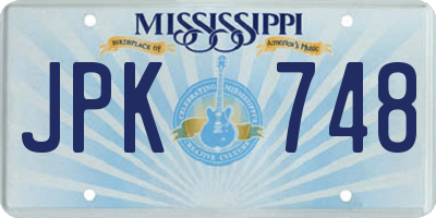 MS license plate JPK748