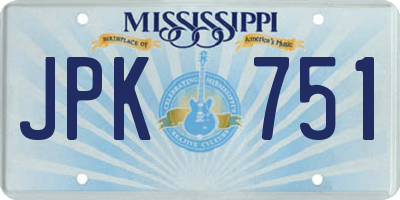 MS license plate JPK751
