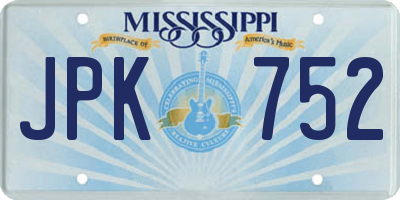 MS license plate JPK752