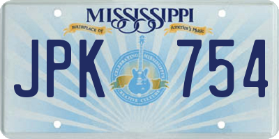 MS license plate JPK754