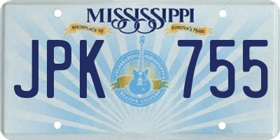 MS license plate JPK755