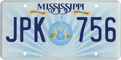 MS license plate JPK756