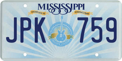 MS license plate JPK759