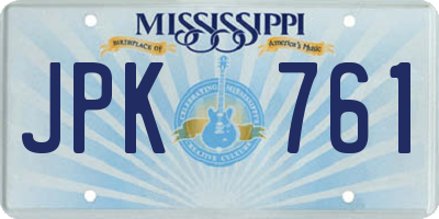 MS license plate JPK761