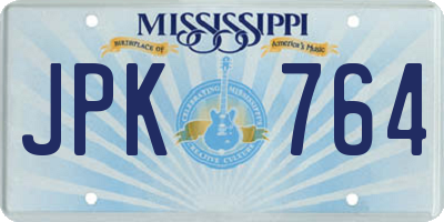 MS license plate JPK764