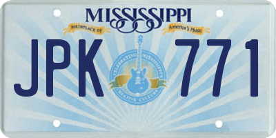 MS license plate JPK771