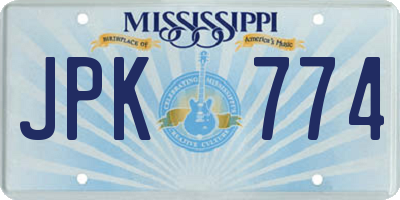 MS license plate JPK774