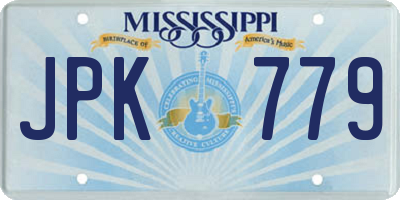 MS license plate JPK779