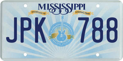 MS license plate JPK788