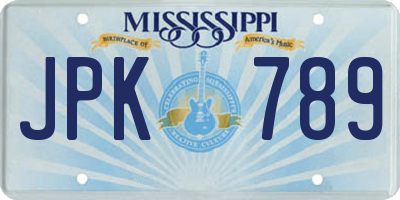 MS license plate JPK789