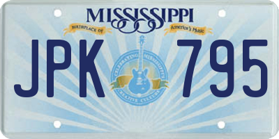MS license plate JPK795