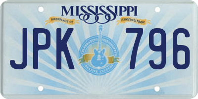 MS license plate JPK796