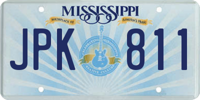 MS license plate JPK811