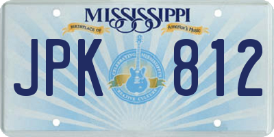 MS license plate JPK812