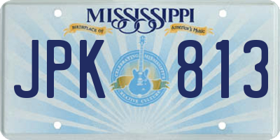 MS license plate JPK813