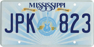 MS license plate JPK823