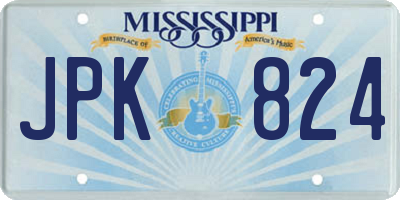 MS license plate JPK824