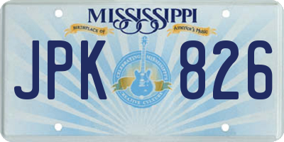 MS license plate JPK826