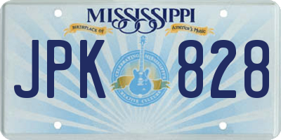 MS license plate JPK828