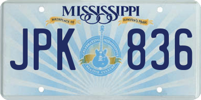 MS license plate JPK836