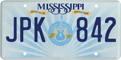 MS license plate JPK842