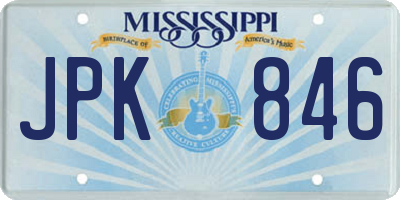 MS license plate JPK846