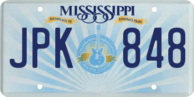MS license plate JPK848