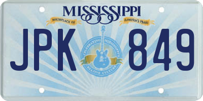 MS license plate JPK849
