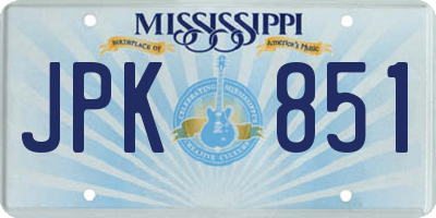 MS license plate JPK851