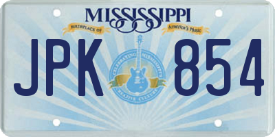 MS license plate JPK854