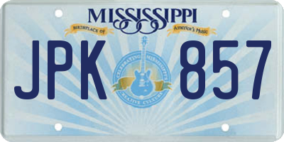 MS license plate JPK857
