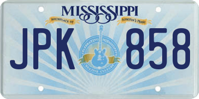MS license plate JPK858