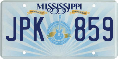 MS license plate JPK859