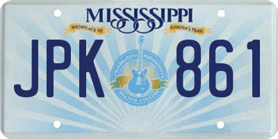 MS license plate JPK861