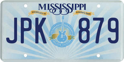 MS license plate JPK879