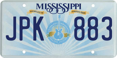 MS license plate JPK883