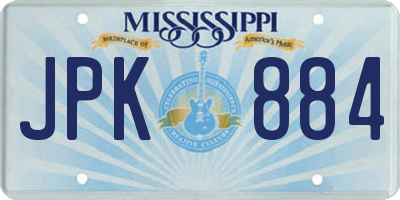 MS license plate JPK884