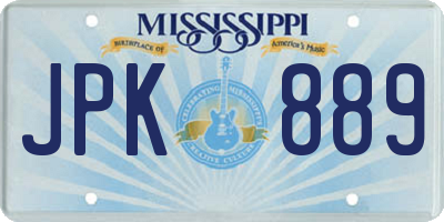 MS license plate JPK889