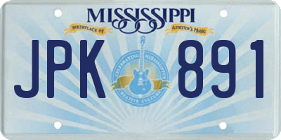 MS license plate JPK891