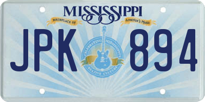 MS license plate JPK894