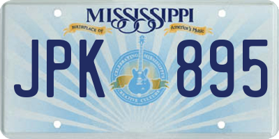 MS license plate JPK895