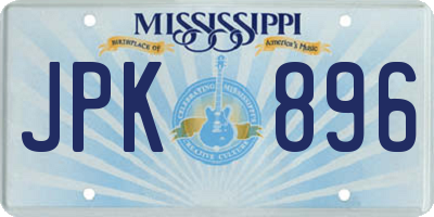 MS license plate JPK896